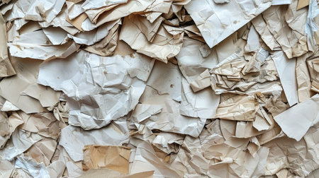 background of paper textures piled ready to recycleの素材