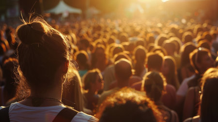 crowd at concert - summer music festivalの素材