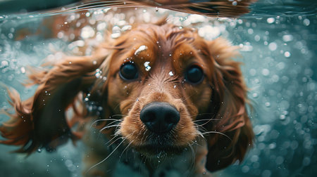 dog swimmingの素材