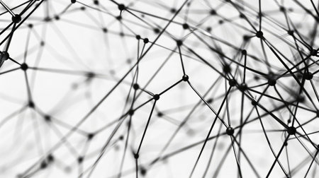 Abstract lines forming a network, symbolizing communication and teamwork.の素材