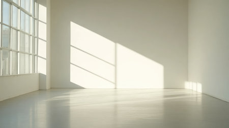 A bright and inviting room featuring subtle textured vinyl flooring. Natural light creates beautiful shadows, enhancing the minimalist and modern aesthetic.の素材