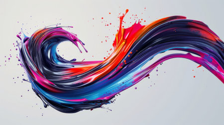 rendering, abstract twisted brush stroke, paint splash, splatter, colorful curl, artistic spiral, vivid hieroglyphの素材