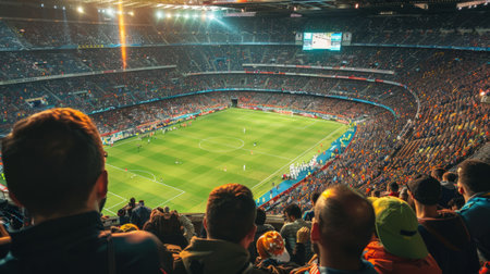 crowded football stadiumの素材
