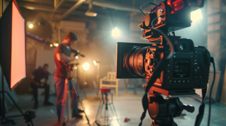 Video or film production studio used in shooting videography or photography and photo sets.の素材
