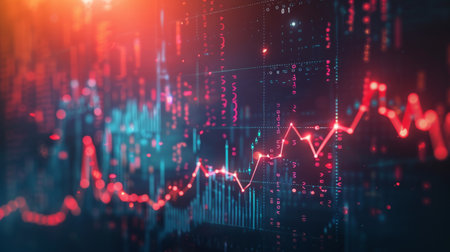 financial graph on technology abstract background represent financial crisis,financial meltdownの素材