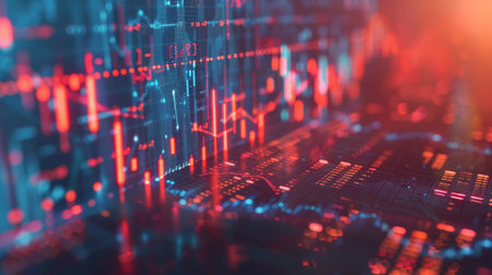 financial graph on technology abstract background represent financial crisis,financial meltdownの素材