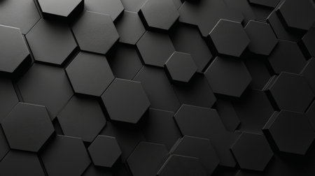 Abstract black texture background hexagonの素材
