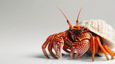 Hermit Crab on white backgroundの素材