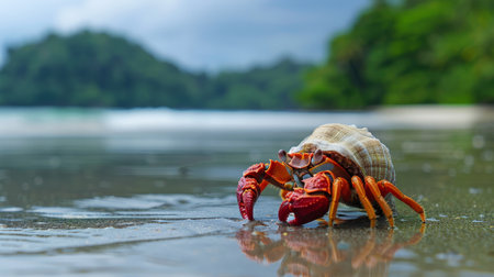 Hermit Crab on a beach in Andaman Seaの素材