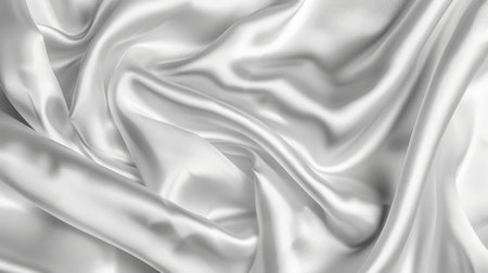 White gray satin texture that is white silver fabric silk background with beautiful soft blur pattern natural.の素材