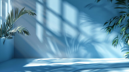 Abstract blue color gradient studio background for product presentation.の素材