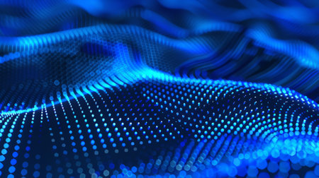 Dot blue wave light screen gradient texture background.の素材