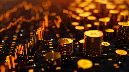 Gold market stock wealth business finance investment on money trade exchangeの素材