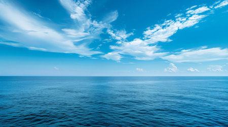 Calm Sea Ocean And Blue Sky Backgroundの素材