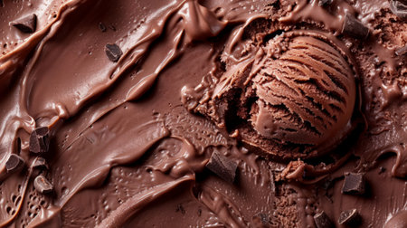 Chocolate ice cream ice cream background or ice cream textureの素材