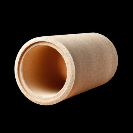 A cylindrical sewer drain pipe section made of rough material, showcasing smooth inner surface and textured outer surface, ideal for construction and plumbing projectsの素材