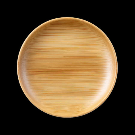 An eco friendly round bamboo saucer with smooth surface, perfect for serving or decoration. its natural design adds warmth and elegance to any settingの素材