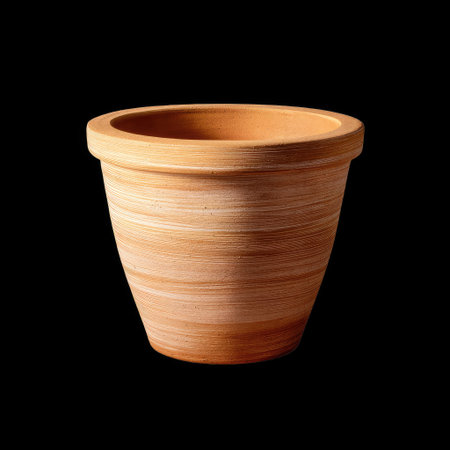 A tall clay pot with natural finish and no lid, showcasing smooth texture and earthy tones, perfect for home decor or gardening. its elegant design adds warmth to any spaceの素材