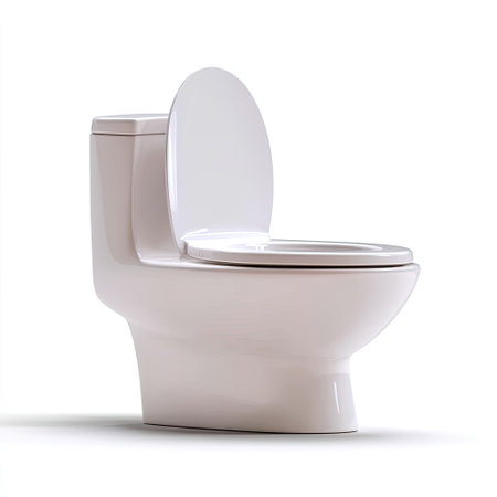 A sleek and modern white toilet with a closed lid, perfect for any stylish bathroom setting. Ideal for decoration, renovations, or plumbing projects.の素材
