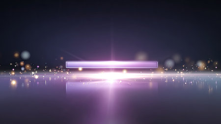 This abstract digital background features glowing light rays and sparkling bokeh effects, creating a mesmerizing and tranquil atmosphere perfect for creative projects.の素材