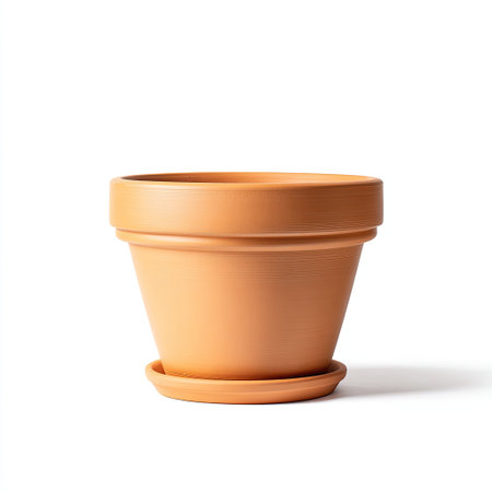 This simple terracotta flower pot features a matching saucer, ideal for planting vibrant flowers or greenery. Its minimalistic design enhances any space beautifully.の素材