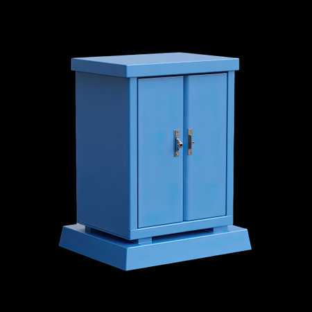 This stylish blue cabinet features two smooth doors and a sleek design, making it a perfect addition to modern interiors and enhancing organization.の素材