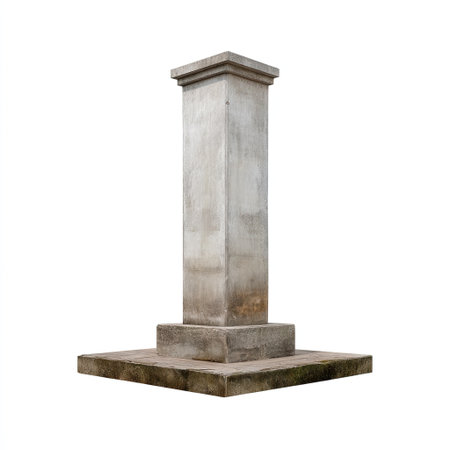 A minimalist concrete pedestal with a square base designed for showcasing art or decorative objects. Ideal for modern displays and outdoor settings.の素材