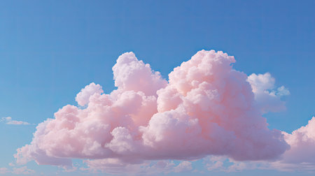 A stunning view of soft pink clouds floating gracefully in a clear blue sky, creating a serene and tranquil atmosphere perfect for nature lovers.の素材