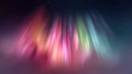 A stunning display of the aurora borealis transforms the night sky into an abstract spectacle of vibrant colors and soft textures. This image captures the essence of nature's beauty through vivid hues, creating a sense of tranquility and wonder. Perfect for projects focused on the celestial or natural world.の素材