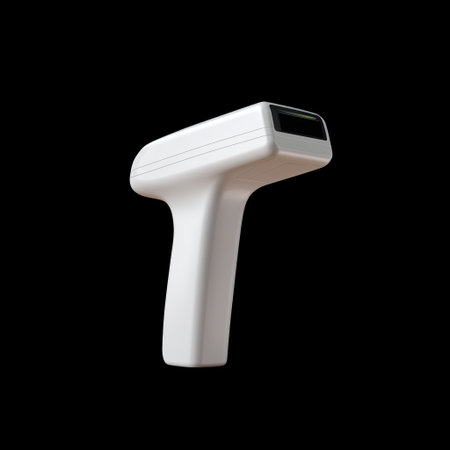 This image features a sleek, modern handheld scanner designed for efficient data entry and inventory management in retail environments. Its user-friendly design enhances productivity and accuracy.の素材