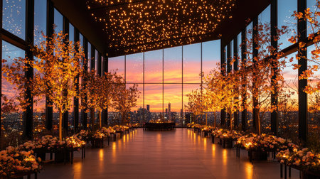 a wide-angle view of blooming nature in vibrant light and sparkling top-down glow, Embrace luxury.の素材