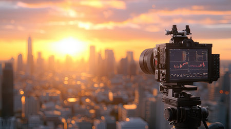 Capture the essence of entrepreneurship through radiant gleeful tones and silver hues in vivid pristine daylight, as a hidden observer witnesses the journey to success and achievement in business.の素材