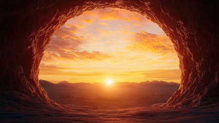 Explore the power of entrepreneurship through vibrant warm tones and crimson hues in a high noon setting, Capture the essence of innovation and strategic planning with a tunnel vision perspective for a dynamic and inspiring artwork.の素材