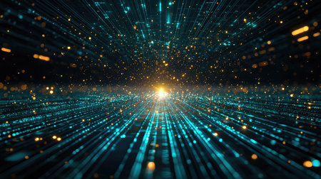 Capture a modern, stylish steampunk scene in vibrant teal hues, featuring shimmering rays of light and a hidden observer in a captivating point-of-view shot, Embrace the essence of contemporary trends with a touch of mystery and allure.の素材