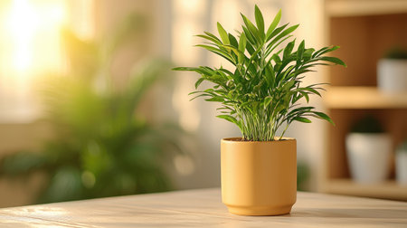 Capture the essence of modern trends and style in a vibrant image, Show growth and radiance in morning light through a mirror reflection, Focus on contemporary, trendy elements at eye level.の素材