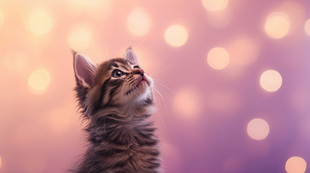 adorable animals like puppies and kittens in vibrant violet hues, basking in warm rim light with a touch of motion blur, Explore the charm of cuddly pets and endearing critters in this precious setting.の素材