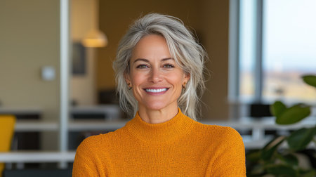 Create a vibrant portrait of a joyful person with an authentic smile, embodying warmth, happiness, and friendship, Use lively tones, pure whites, and clear daylight to emphasize depth and positivity.の素材