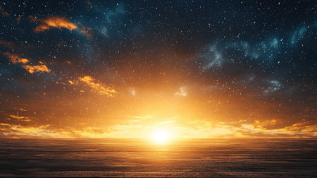 Embrace growth and success through constant improvement, Radiant tranquil light contrasts with stormy motion blur, capturing the journey to a new milestone.の素材