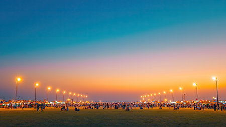 candid photos in bold clarity style under bright floodlights, showcasing daily activities from a wide-angle distant horizon view, Embrace vivid and uplifting tones.の素材