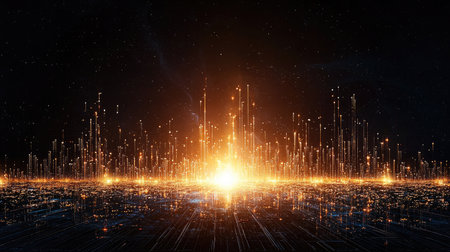 Create a dynamic chart with bright silver hues, epic vibes, and split perspective, showcasing data or concepts in a crystal clear and visually appealing manner under a vivid daybreak shine.の素材