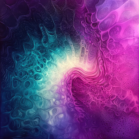 Alien plasma field glow in purple and turquoise gradientの素材