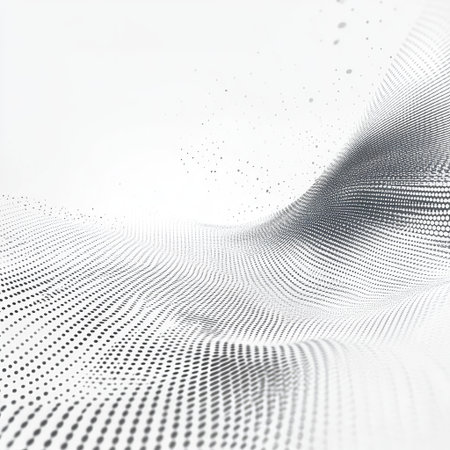 Background with dots in motion to create digital tech feelの素材