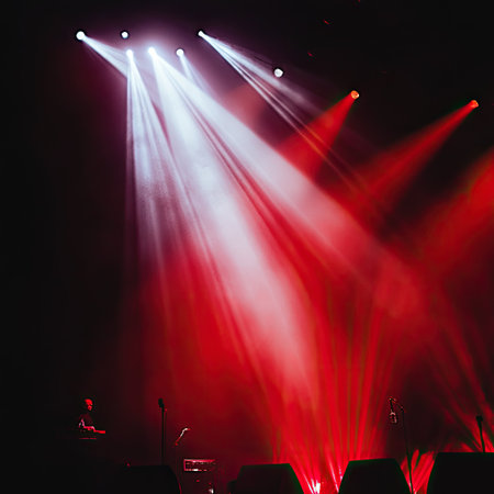 Flashes of concert lighting with artistic lens distortionの素材