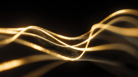 This mesmerizing image captures soft, glowing light wave patterns that create an ethereal ambiance. Ideal for artistic projects and modern designs.の素材