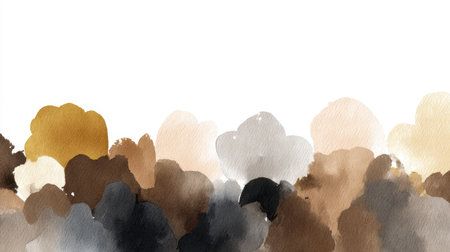 This abstract watercolor image showcases soft earth tones with gentle blending, ideal for creative projects, backgrounds, and modern art applications.の素材
