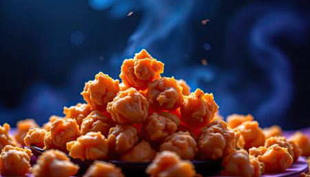 This visually striking image features a close-up of colorful cotton candy puffs artistically arranged on a plate. Smoky effects enhance the whimsical presentation, making it perfect for celebrations.の素材