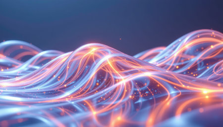 A mesmerizing representation of vibrant abstract waves of light, showcasing colorful glows and smooth textures, perfect for artistic design and digital projects.の素材