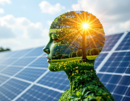 This vibrant image showcases a womanの素材