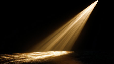 A stunning display of golden light beams cutting through darkness, creating a mesmerizing and tranquil scene that captures the essence of serenity and beauty.の素材