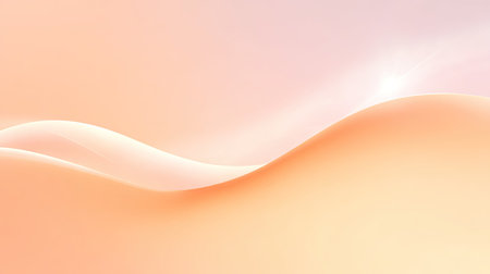 A serene and minimalist background featuring soft, flowing curves pale peach tones, evoking sense of calm and tranquility. gentle gradients create soothing atmosphere perfect for various designの素材